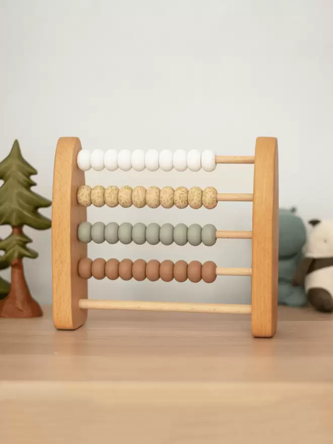 Wooden Abacus with Silicone Beads