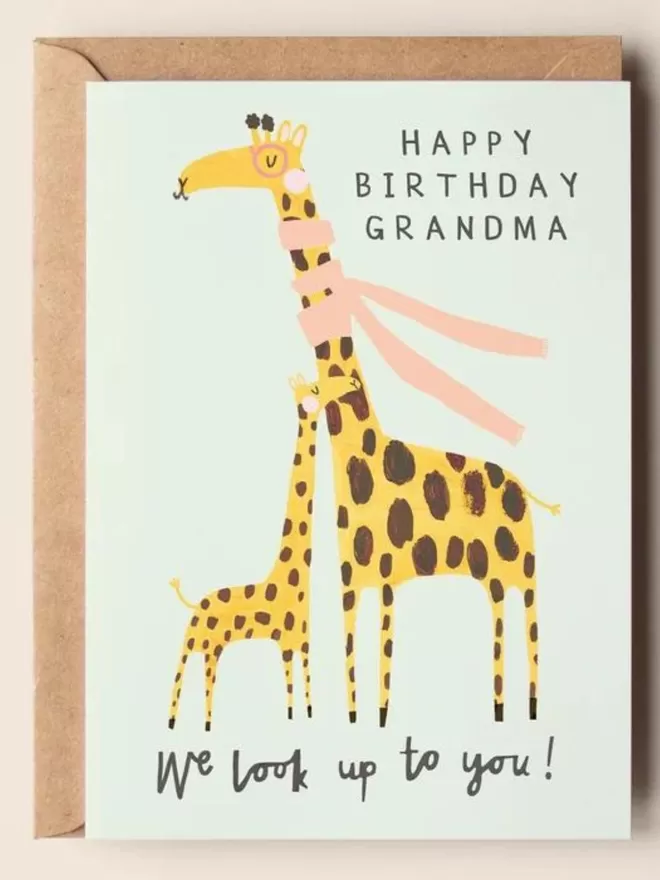 Illustrated birthday card for grandparents