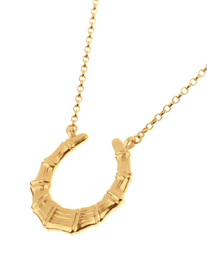 bamboo horseshoe pendant gold