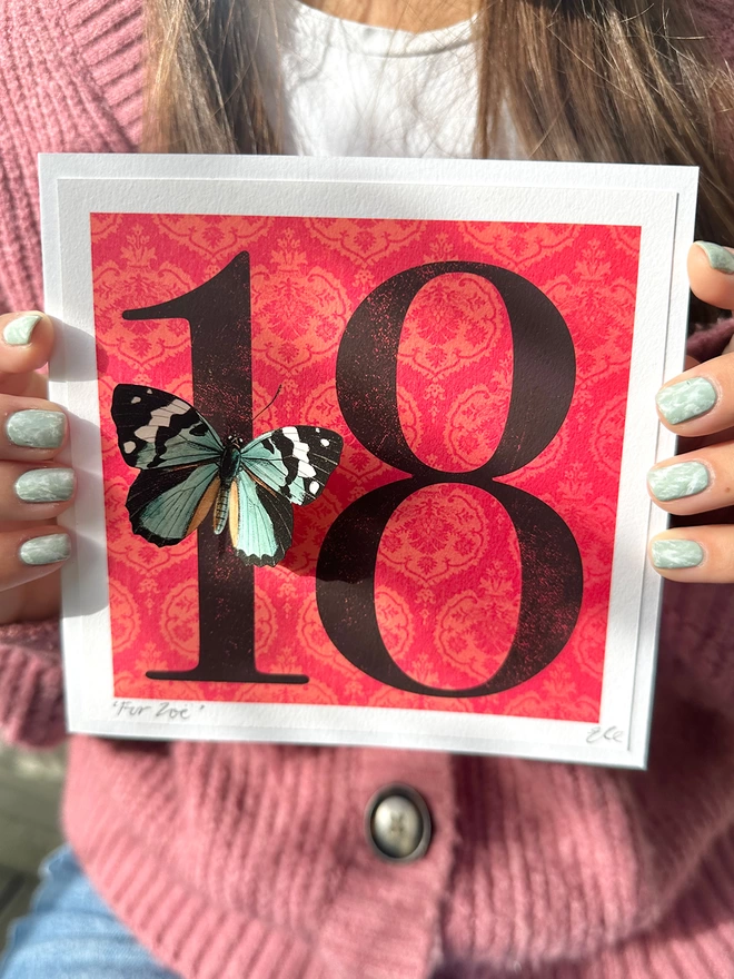Personalised 18th birthday butterflygram
