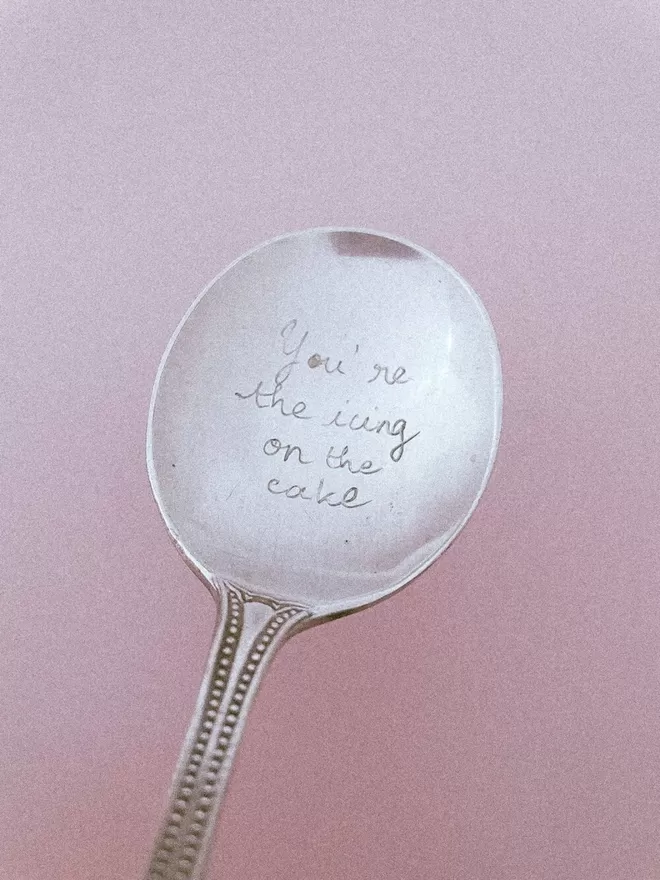 You're The Icing On The Cake Vintage Engraved Spoon