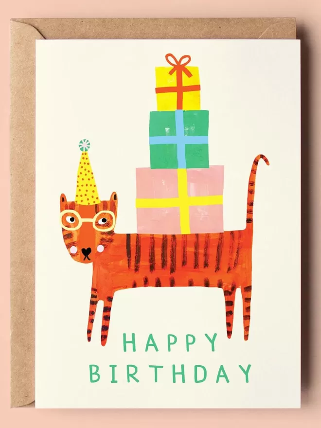 Birthday Card tiger illustration