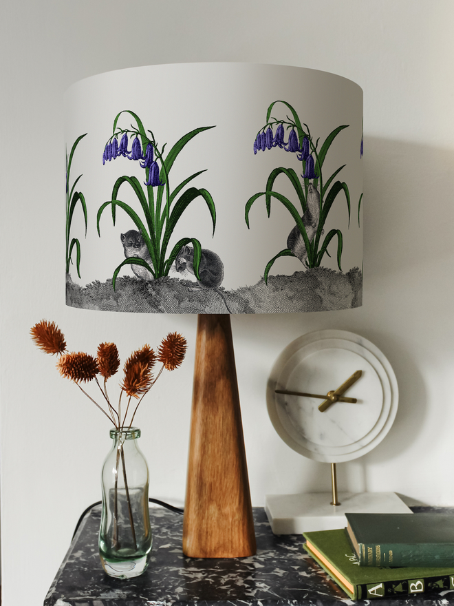Mountain & Molehill - Mice in Bluebells Lampshade lifestyle 