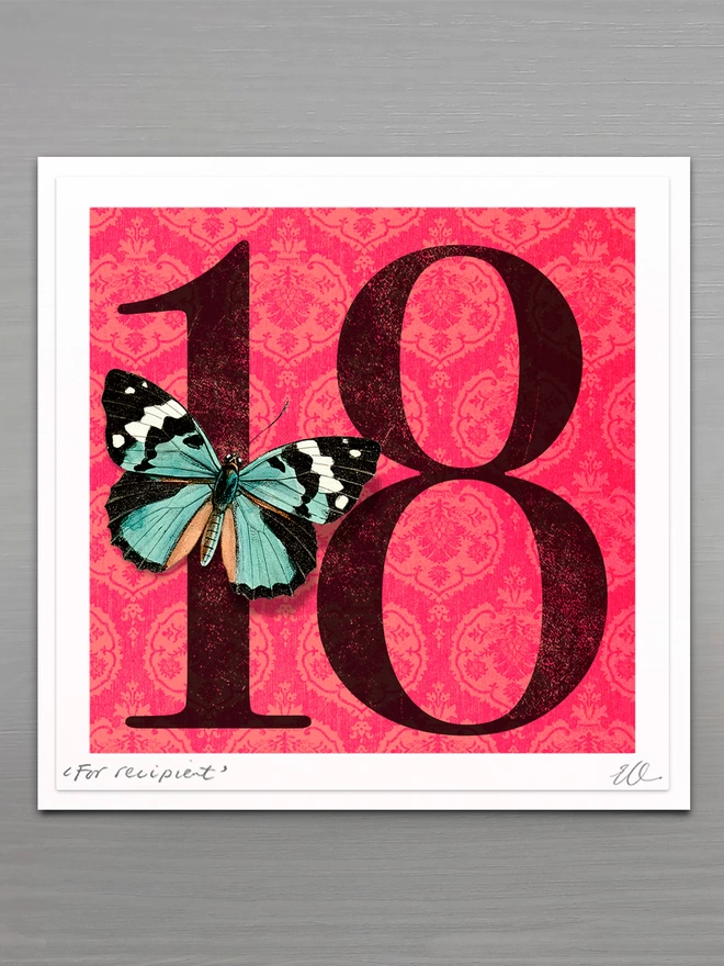 18th birthday high quality personalised butterflygram