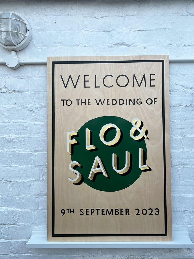 Personalised wedding welcome sign