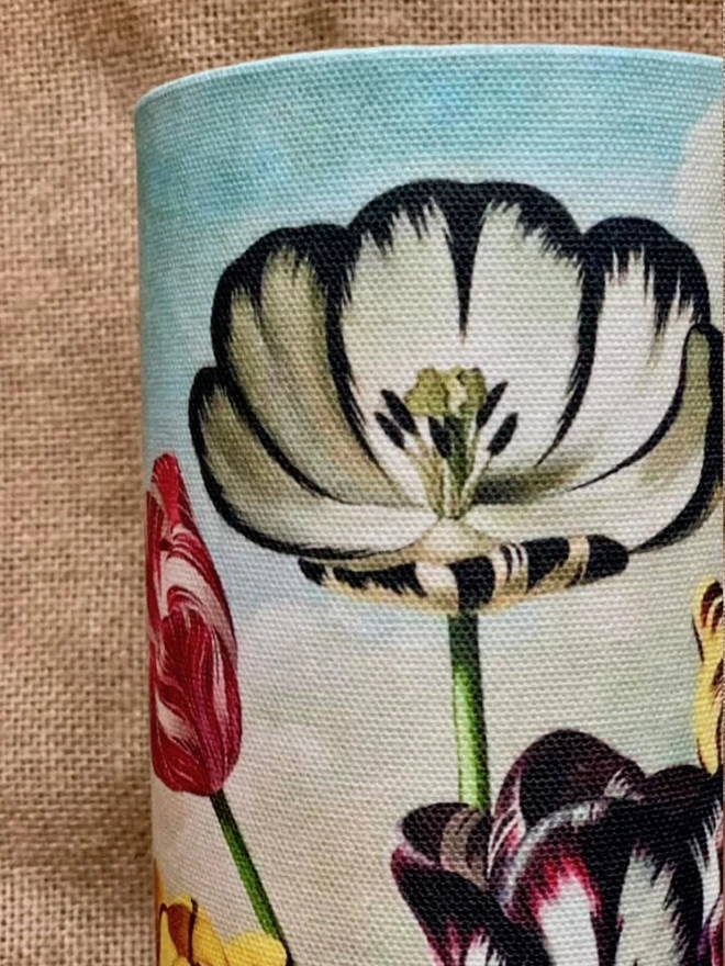 Tulip fabric close up.