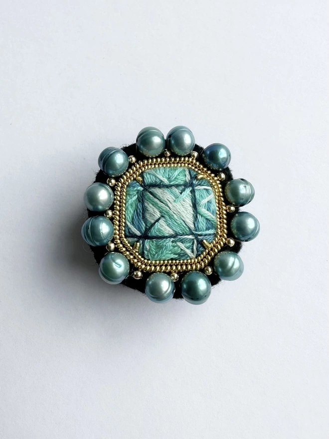 Blue Gemstone brooch