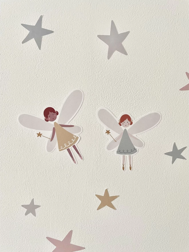 Fairy Dust Wall Stickers on Bedroom Wall Close Up