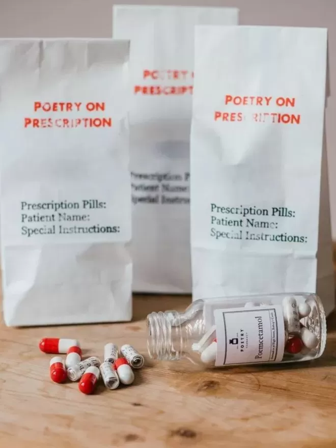 prescription poetry pill bags