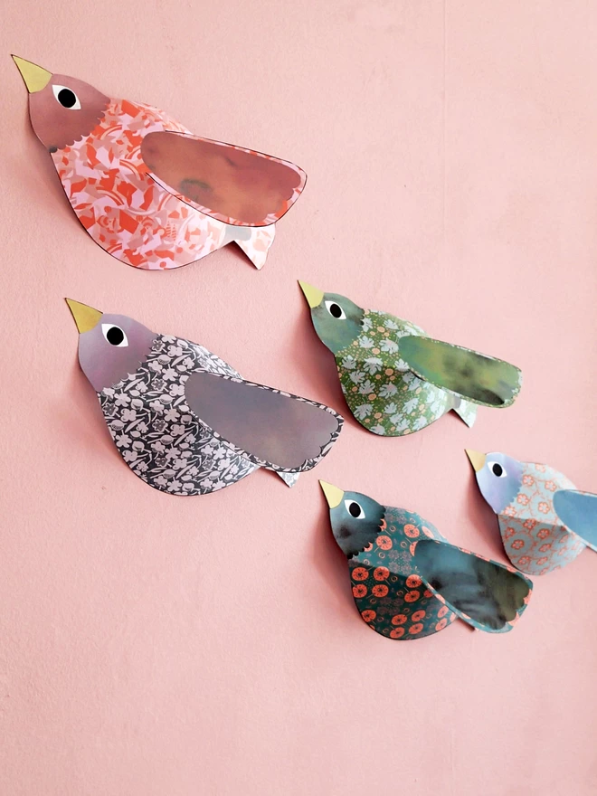 Side view of the birds wall decorations