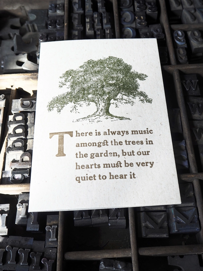 Music Amongst the Trees - Letterpress Greetings Card