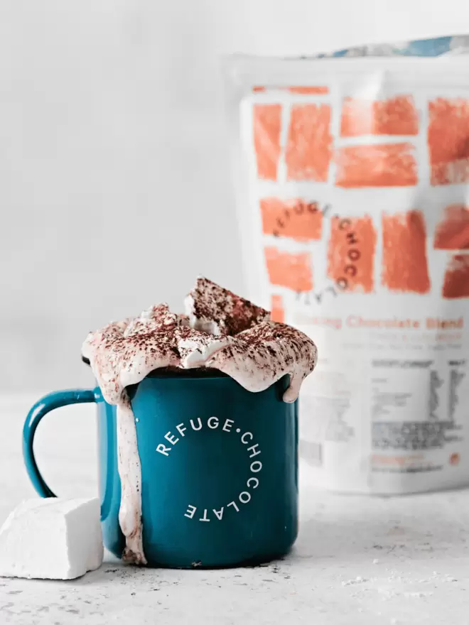 Refuge hot chocolate mix with marshmallows