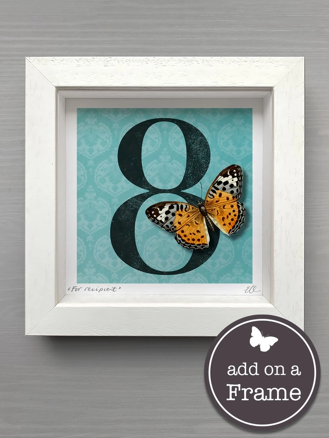 high quality ’number' butterflygram card box frame option