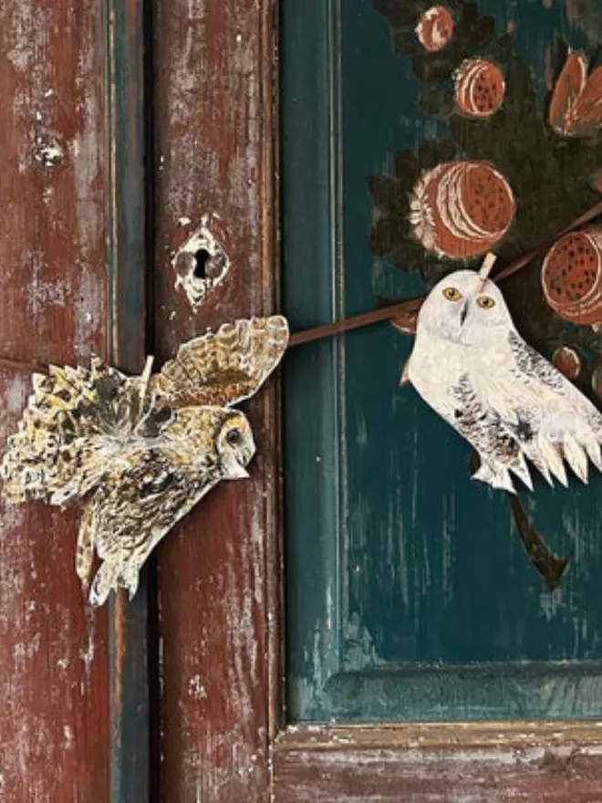 Handmade Owl Fine Art Paper Garland