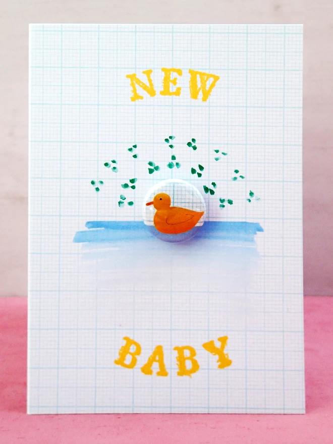 New Baby Duckling Badge Card
