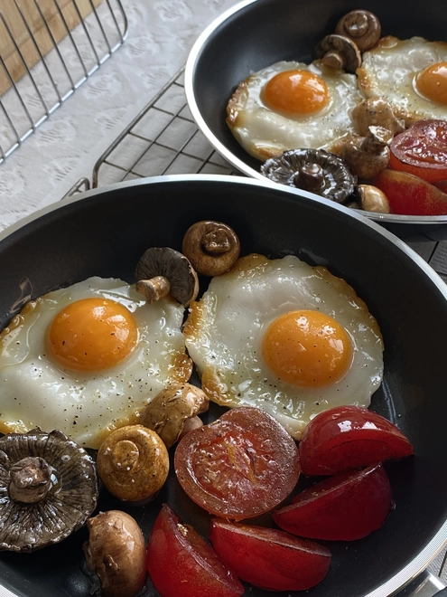 Vegetarian Fried Breakfast Fake Food Prop Fried Eggs