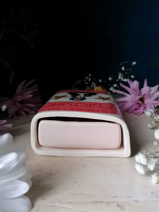 Esmerelda fortune teller ceramic unique hand painted matchbox