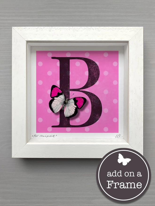 high quality ’letter' butterflygram card box frame option for new baby