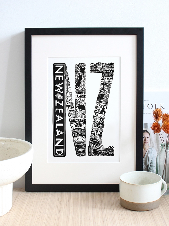 New Zealand Typography gallery wall poster
