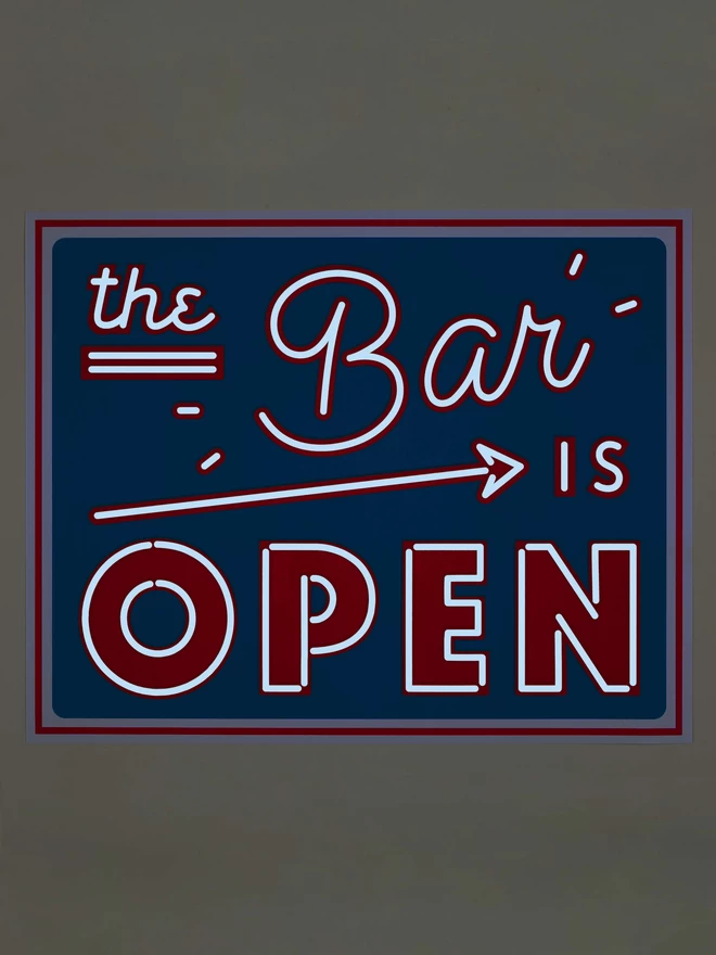 The Bar Is Open Screen Print