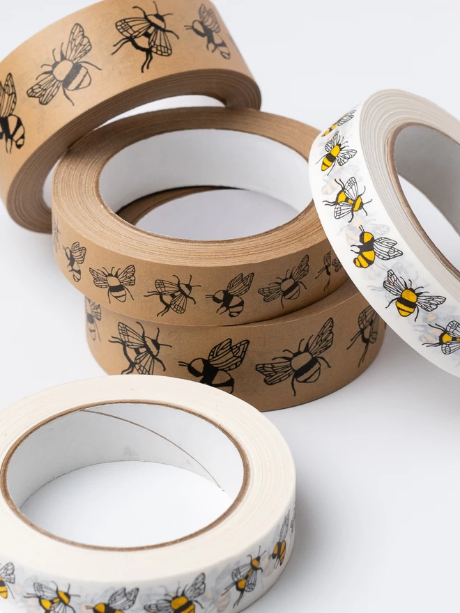 A pile of bumblebee paper tape