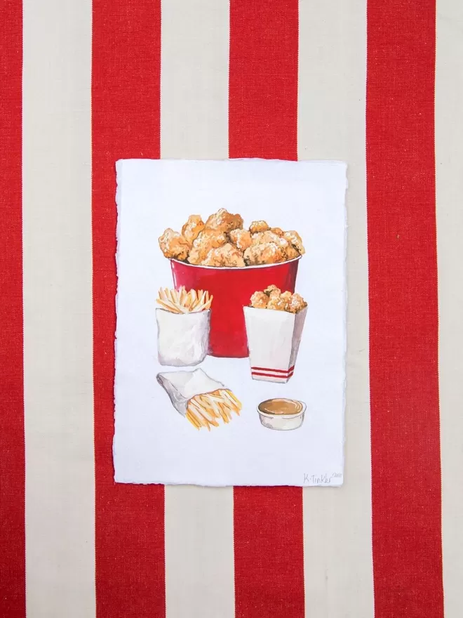 Katie Tinkler illustration of chicken nuggets.