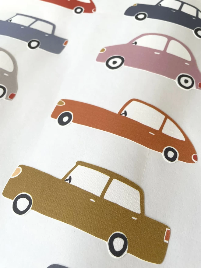 Retro car wall stickers close up on sheet