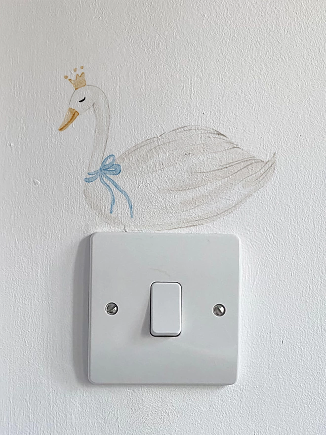 watercolour swan wall sticker