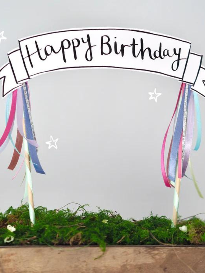 Happy Birthday Maypole Cake Topper 
