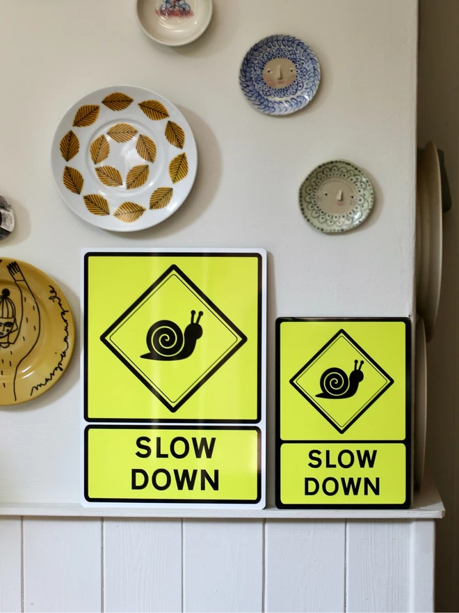 Slow Down Snail Sign Metal Mims & Family