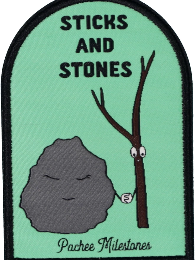 A close up of the embroidered patch.