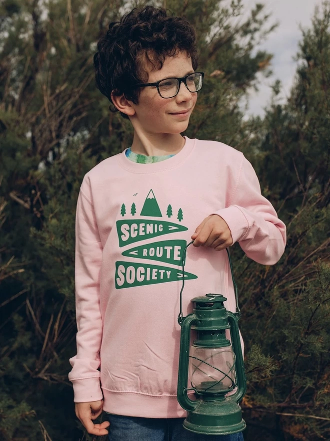 Scenic Route Society Kids Pink Sweatshirt