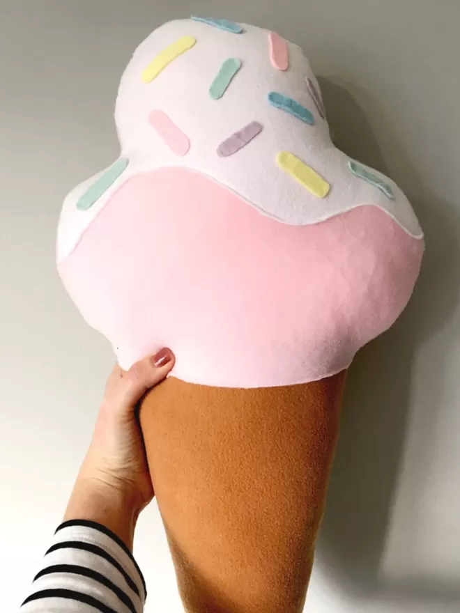 Pastel Pink Ice Cream Cushion Pillow