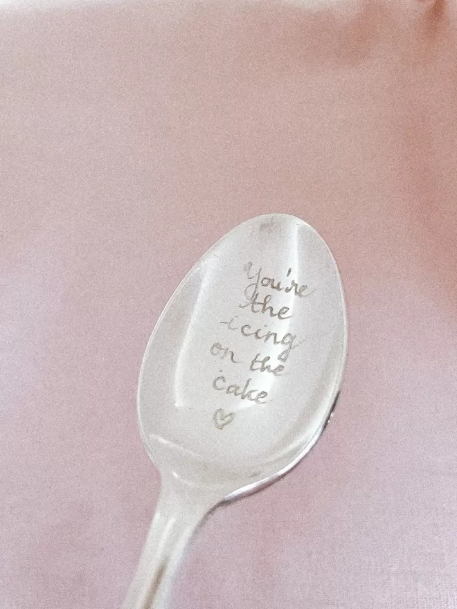 You're The Icing On The Cake Vintage Engraved Spoon