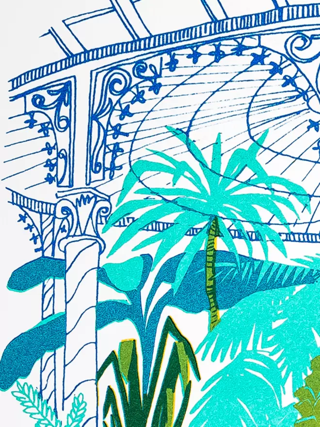 detailed line work of the glasshouse