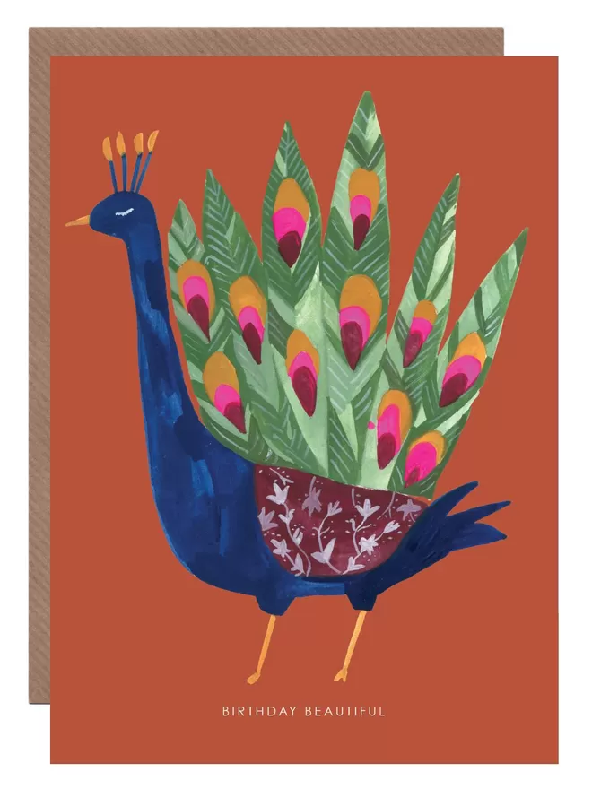 Peacock Beautiful Birthday Card