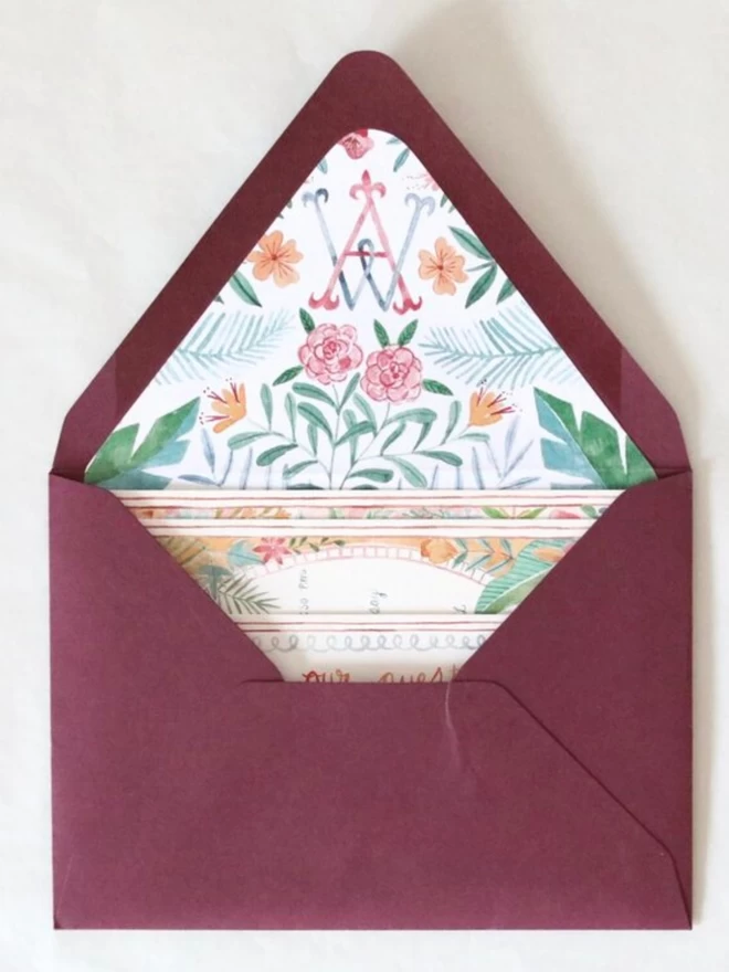 Wedding Stationery Envelope Liner