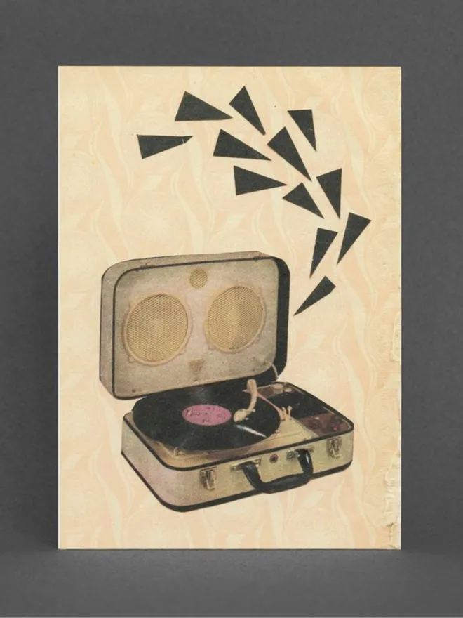 Record Player Greetings Card - Pop