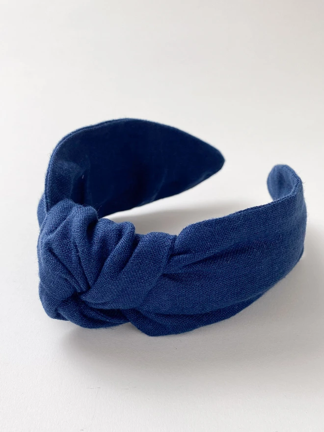 classic navy hair band side view