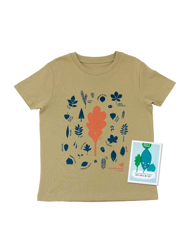 leaves t-shirt in sage