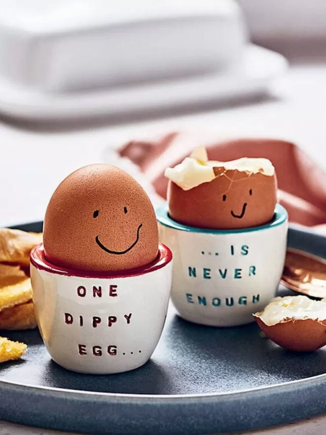 Pair of personalised egg cups