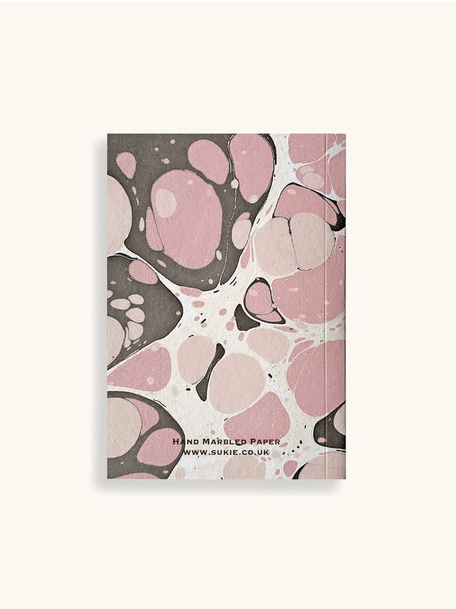 back of pink marbled notebook